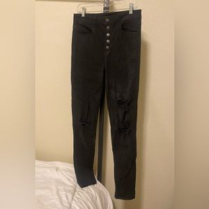 American Eagle, Black, Distressed, High- Wasted, Skinny Jeans - Size 10